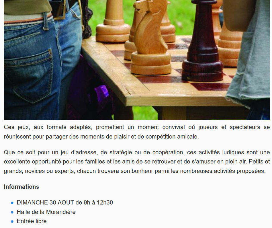 ANIMATION JEUX GÉANTS — 09h00/12h30