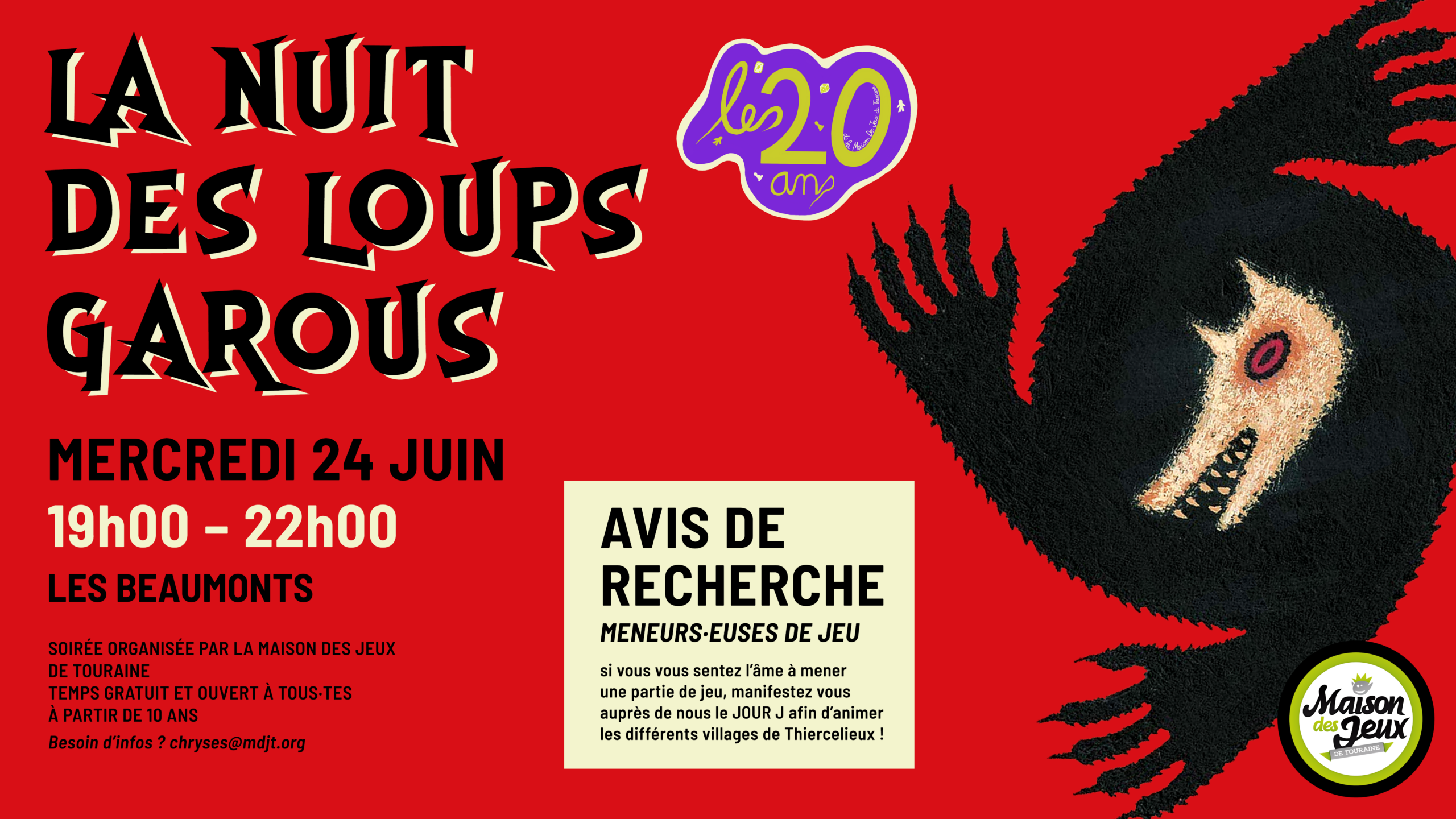 LA NUIT DES LOUPS-GAROUS — 19h00/22h00